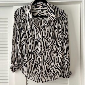 Free People Black and White Zebra print long sleeve shirt. Size XS
